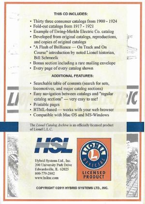 Lionel Consumer Catalog Digital Archive, 1900-1924 - Back Cover image