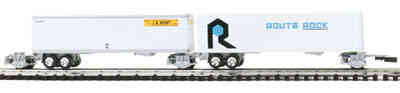 JB Hunt & Rock Island Scale Trailer 2-PAC w/RailMate Bogies image