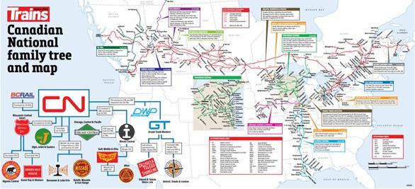 Railroad Map and Family Tree Poster – Canadian National image