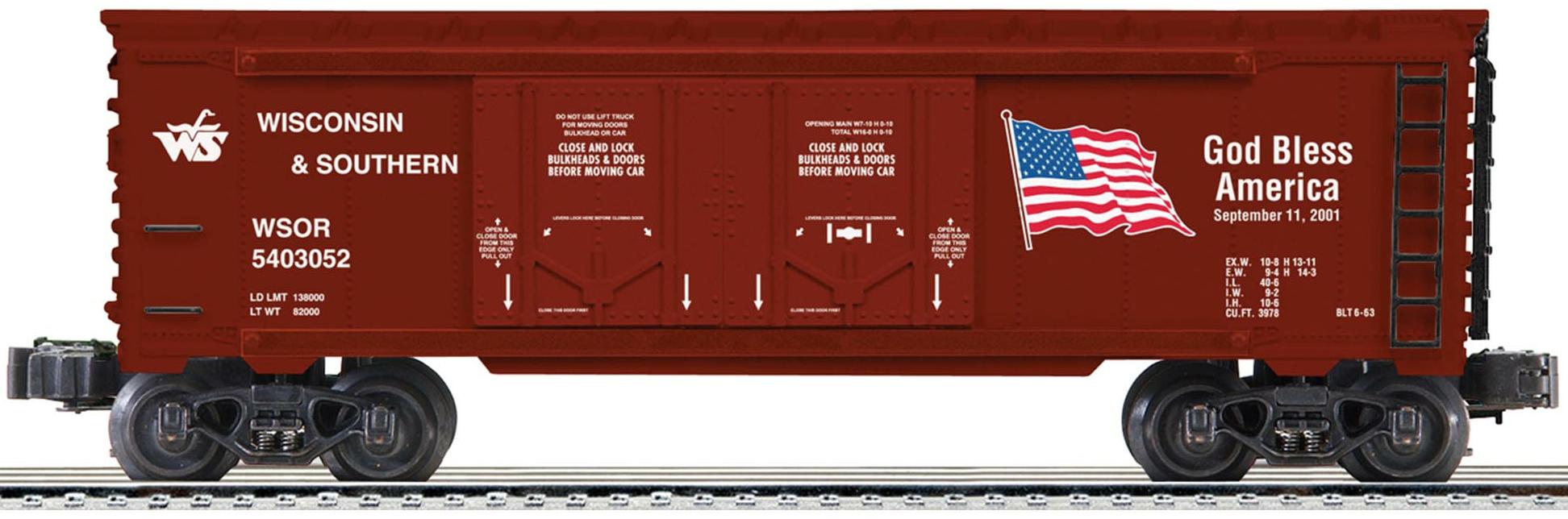 Wisconsin & Southern God Bless America Double Door Boxcar image