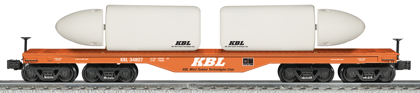 KBL Wind Turbine Technologies Corp. Die Cast 16-Wheel Flatcar w/2 Turbine Motors image