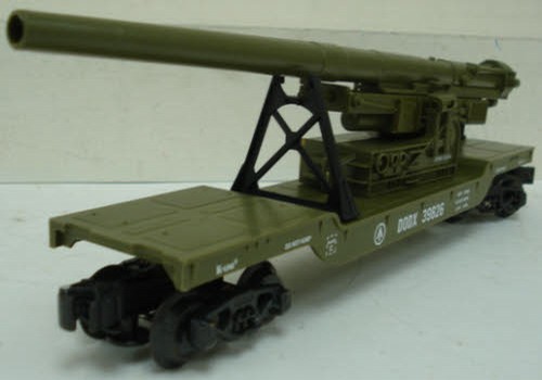 US Army Cannon Car / Depressed Center Flatcar with Cannon image
