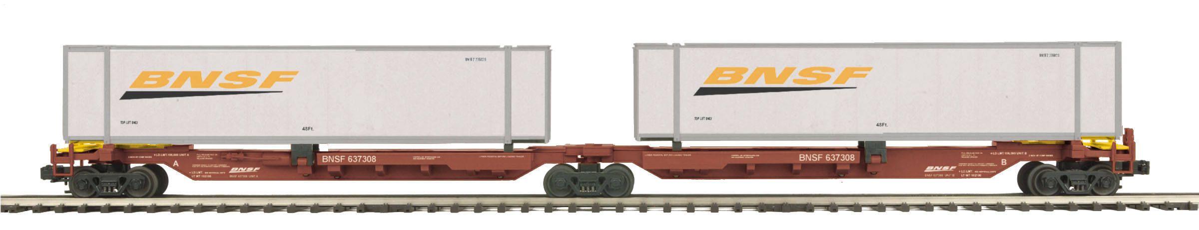 BNSF 2-Car Spine Car Set with (2) 48' Containers image