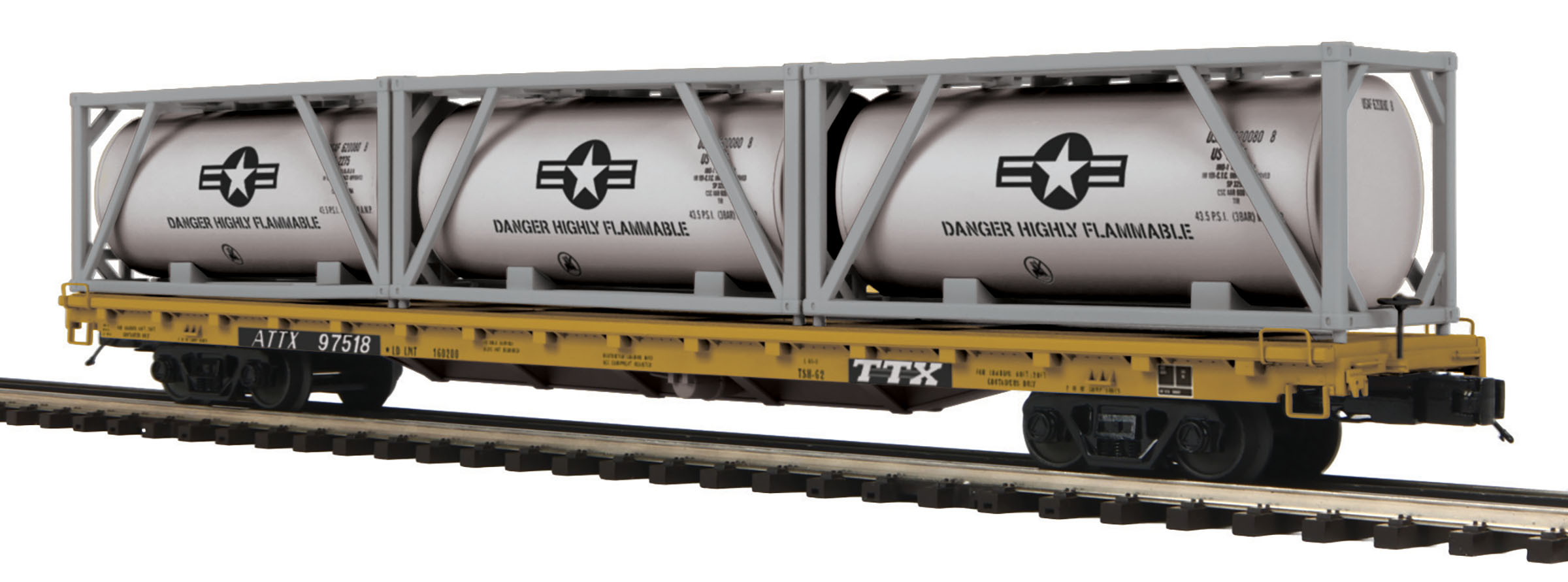 U.S. Air Force Rocket Fuel 60' Flat Car w/(3) Tank Containers image