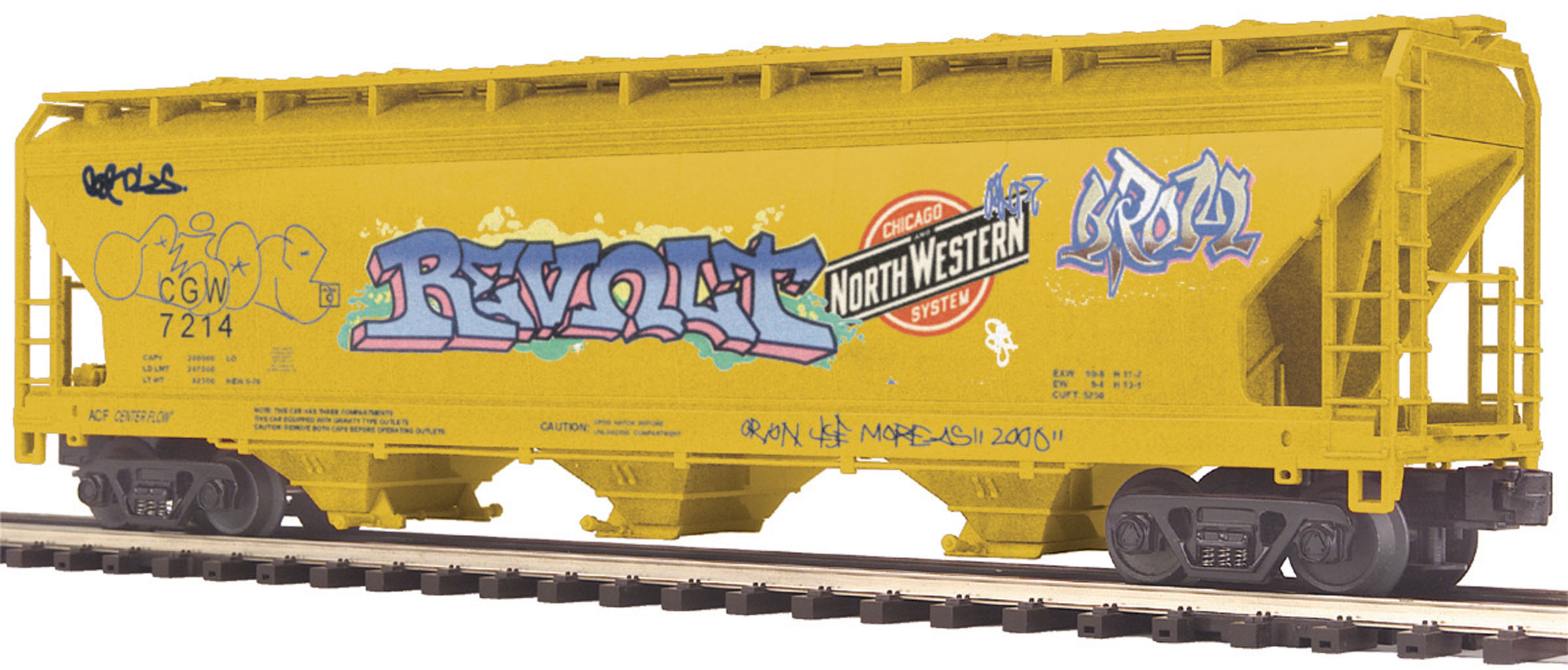 Chicago Great Western (Graffiti) 3-Bay Centerflow Hopper image