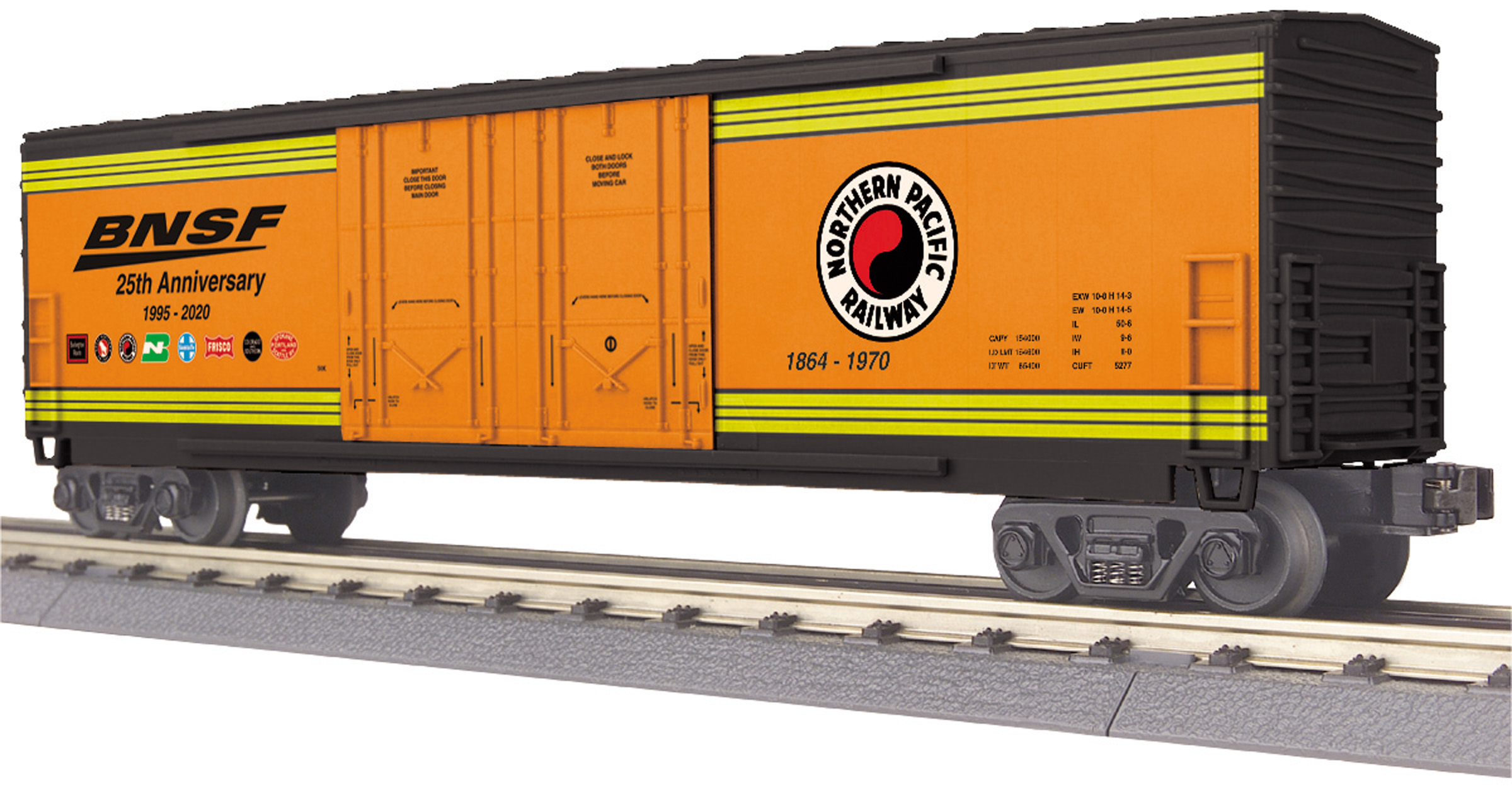 BNSF (25th Anniversary) 8-Car 50' Double Door Plugged Boxcar - Northern Pacific Railway image