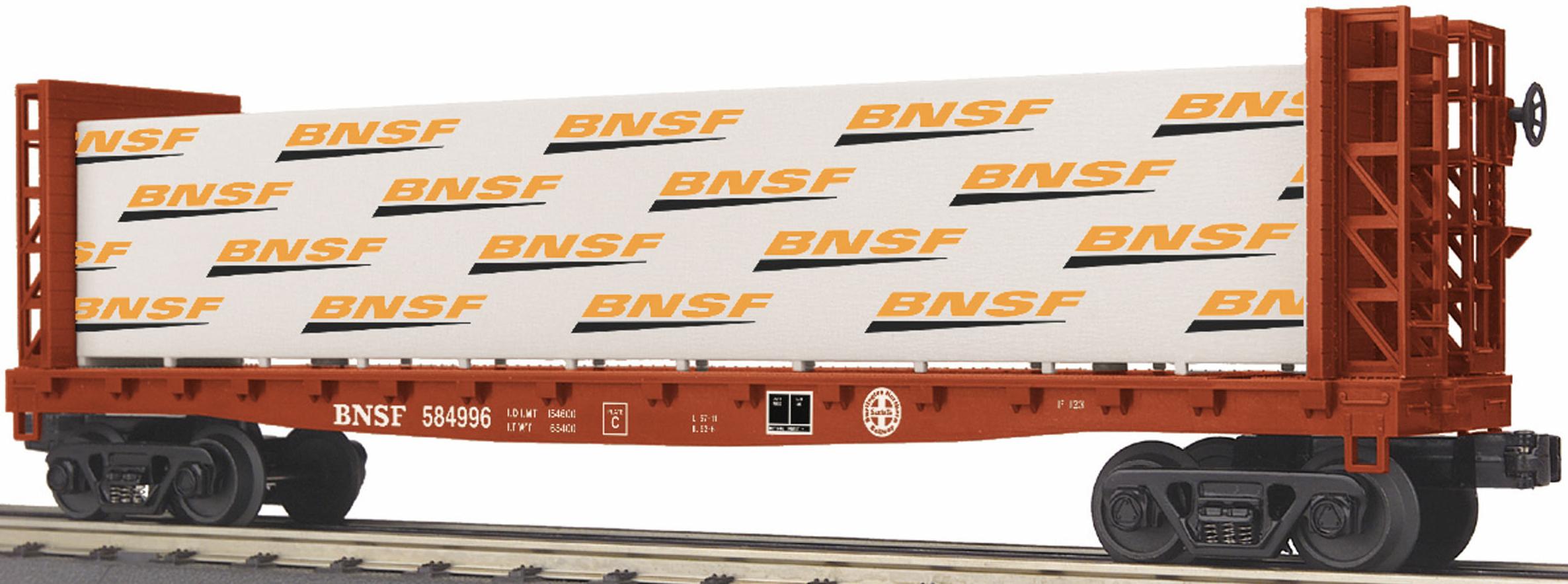 BNSF Flat Car w/Bulkheads & Lumber Load image